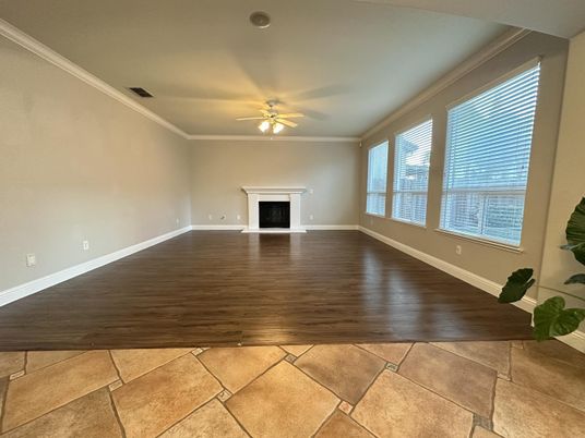 Empty room, Fireplace, Interior, Wood Texture Flooring