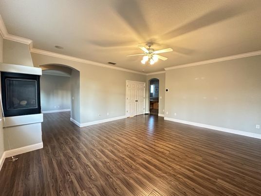 Empty room, Fireplace, Interior, Wood Texture Flooring