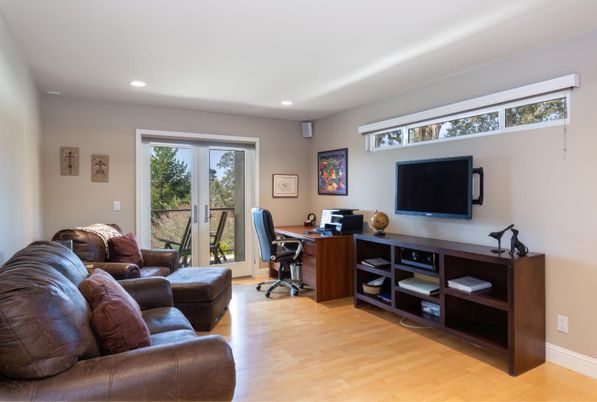 Home Office, Interior, Recessed Lighting, Wood Texture Flooring