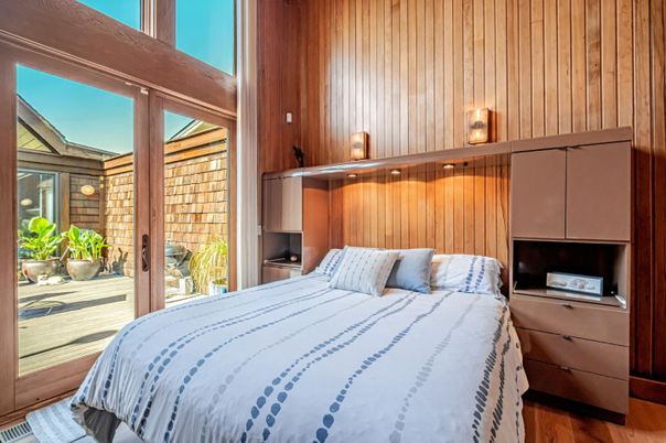 Bedroom, Interior, Wood Texture Flooring, Wooden Walls