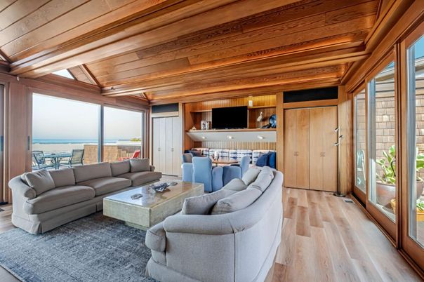 Interior, Living room, Water, Wooden Ceilings, Wood Texture Flooring, Wooden Walls