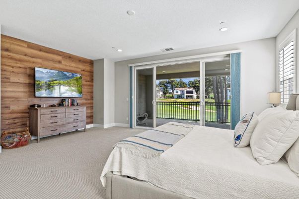 Bedroom, Interior, Recessed Lighting, Wooden Walls
