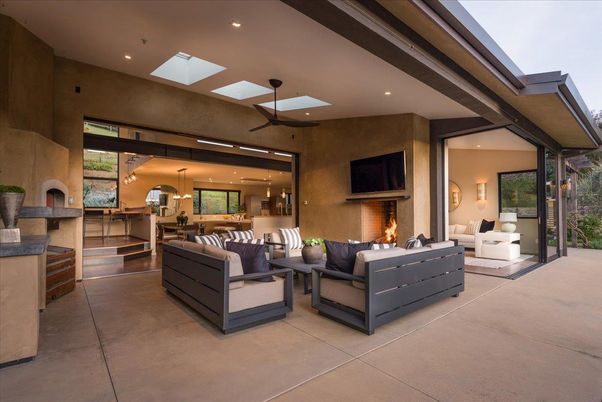 Dining room, Fireplace, Interior, Kitchen, Living room, Pendant Lights, Recessed Lighting