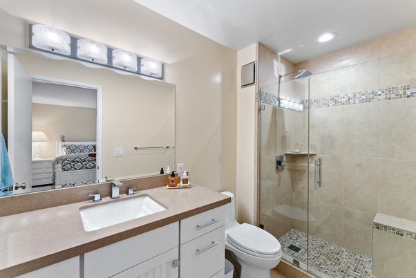 Bathroom, Bedroom, Glass Shower, Interior, Recessed Lighting