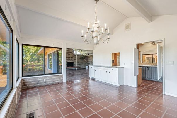 Chandelier, Empty room, Interior, Stone Walls