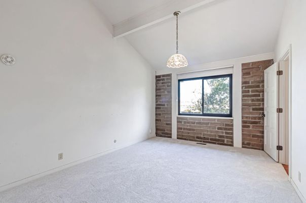 Empty room, Interior, Pendant Lights, Stone Walls