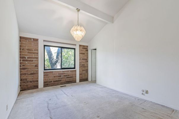 Chandelier, Empty room, Interior, Pendant Lights, Stone Walls