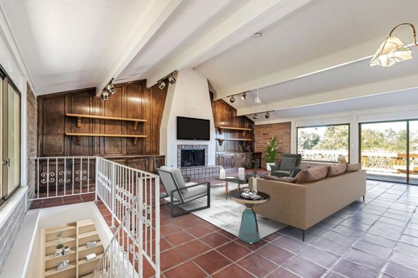 Fireplace, Interior, Living room, Stone Walls, Wooden Walls