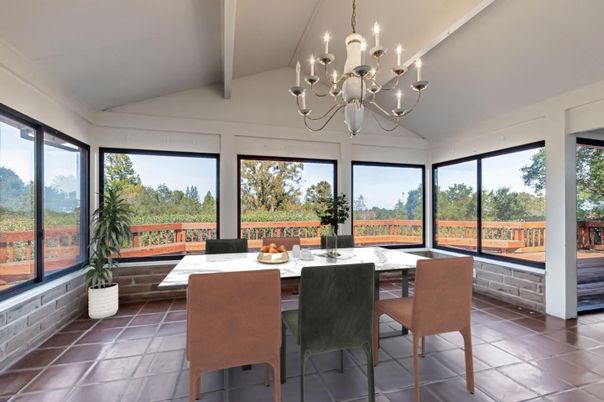 Chandelier, Dining room, Interior, Sun Room