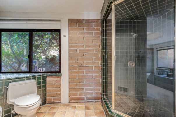 Bathroom, Glass Shower, Interior, Stone Walls