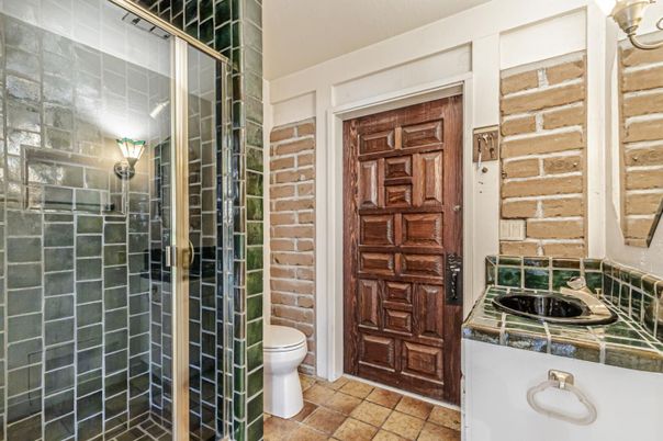 Bathroom, Glass Shower, Interior, Stone Walls