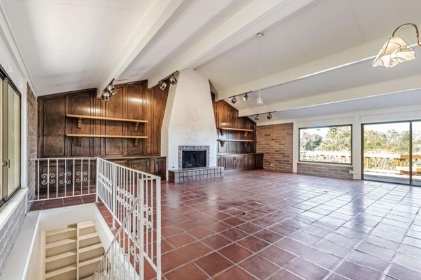 Empty room, Fireplace, Interior, Stone Walls, Wooden Walls