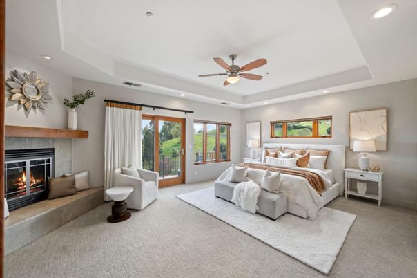 Bedroom, Fireplace, Interior, Recessed Lighting