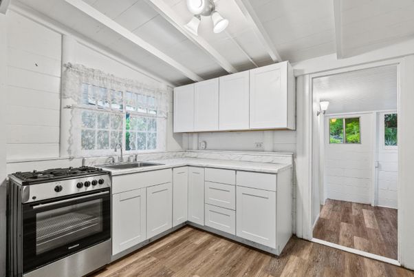 Interior, Kitchen, Stainless Steel Appliances, Wood Texture Flooring