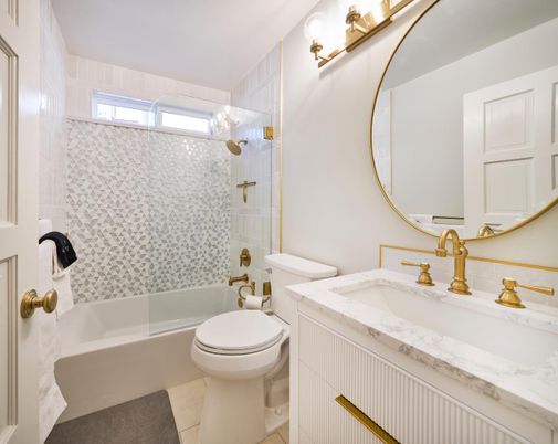 Bathroom, Dual Sink Vanities, Glass Shower, Interior