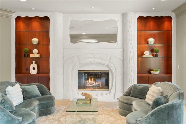 Fireplace, Interior, Living room, Recessed Lighting