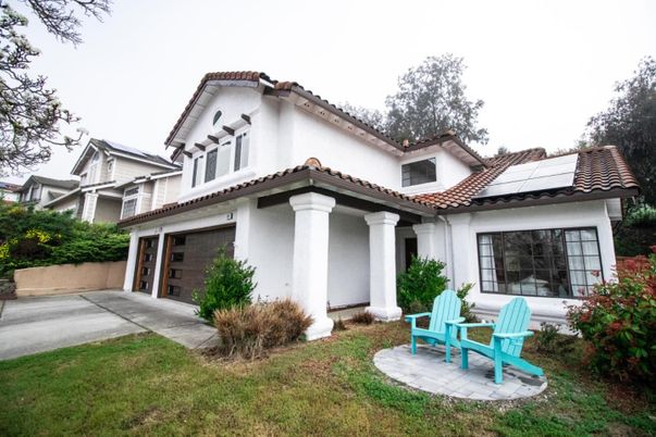 Attached, Exterior, Facade, Solar Panels, Spanish Mediterranean