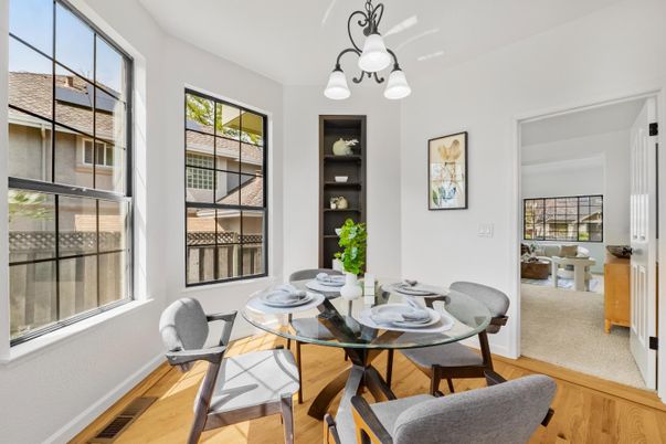 Dining room, Interior, Wood Texture Flooring