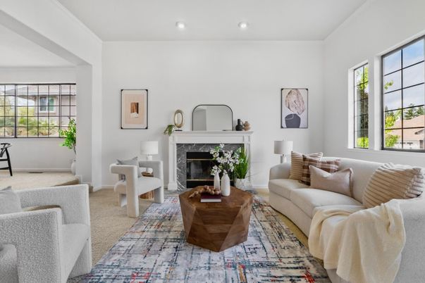 Fireplace, Interior, Living room, Recessed Lighting