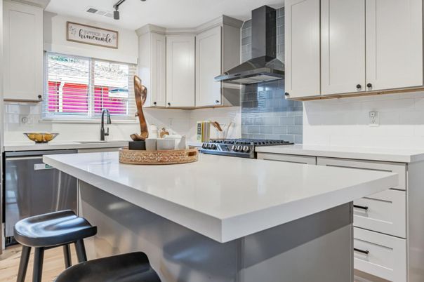 Interior, Kitchen, Stainless Steel Appliances, Wood Texture Flooring
