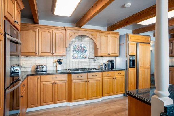 Interior, Kitchen, Wooden Beams, Wood Texture Flooring