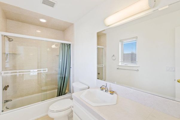 Bathroom, Glass Shower, Interior, Recessed Lighting, Tile Countertops