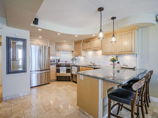 Interior, Kitchen, Pendant Lights, Recessed Lighting, Stainless Steel Appliances