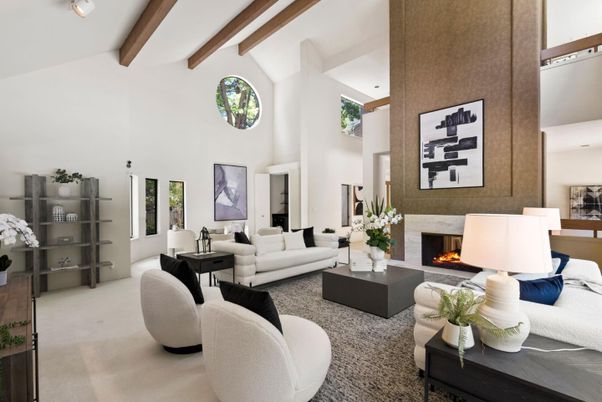 Fireplace, Interior, Living room, Wooden Beams