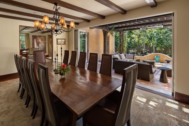 Chandelier, Dining room, Interior, Living room, Wooden Beams
