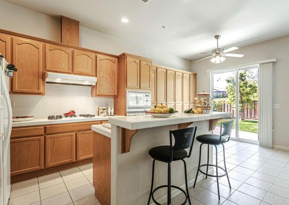 Interior, Kitchen, Recessed Lighting, Tile Countertops