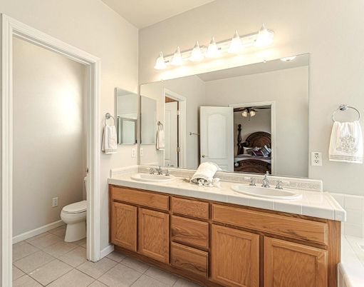 Bathroom, Dual Sink Vanities, Interior, Tile Countertops