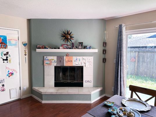 Fireplace, Interior, Wood Texture Flooring