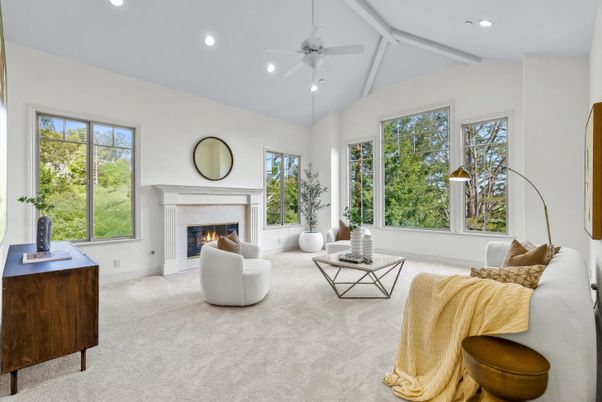 Fireplace, Interior, Living room, Recessed Lighting