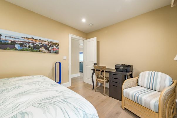 Bedroom, Home Office, Interior, Recessed Lighting, Wood Texture Flooring