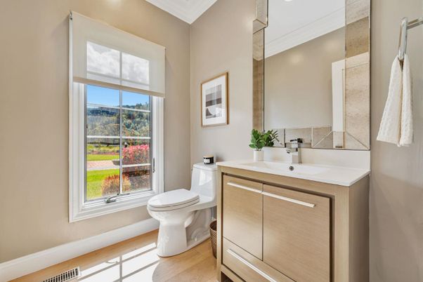 Bathroom, Interior, Recessed Lighting, Wood Texture Flooring