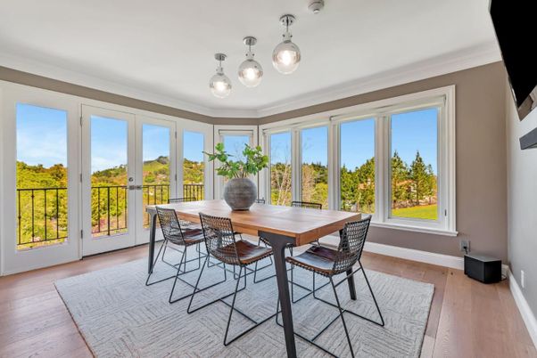 Dining room, Interior, Wood Texture Flooring