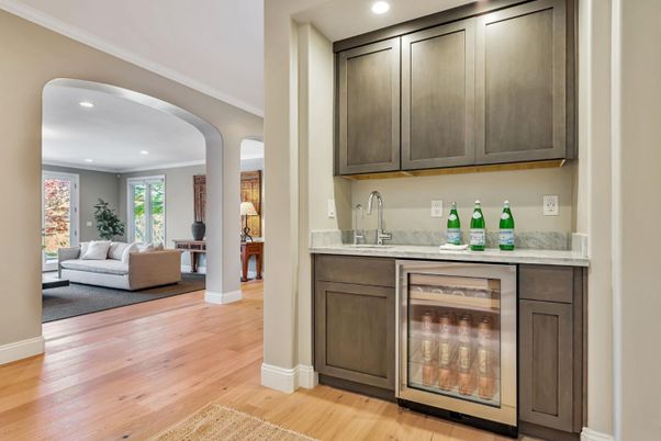 Interior, Kitchen, Living room, Recessed Lighting, Wood Texture Flooring