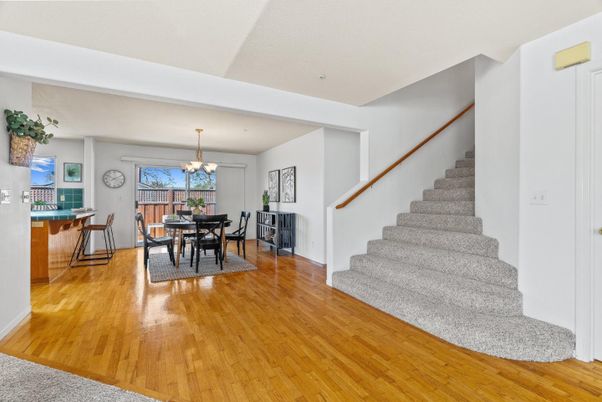 Chandelier, Dining room, Interior, Wood Texture Flooring