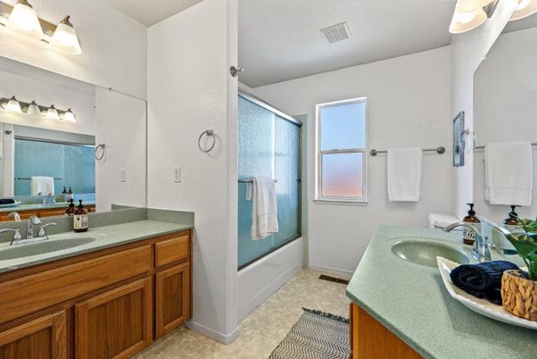 Bathroom, Dual Sink Vanities, Glass Shower, Interior