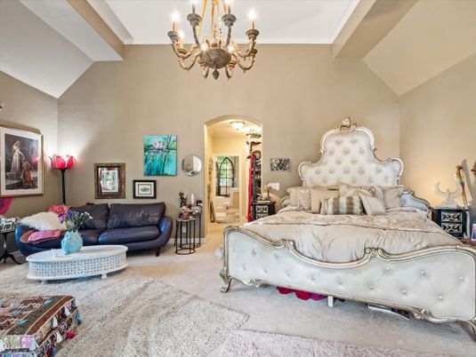 Bedroom, Chandelier, Interior
