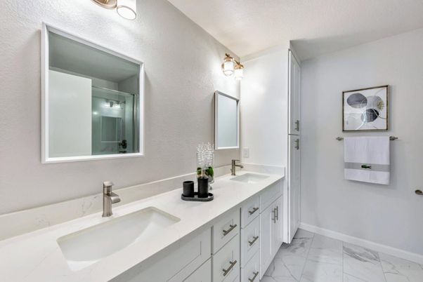 Bathroom, Dual Sink Vanities, Interior, Marble
