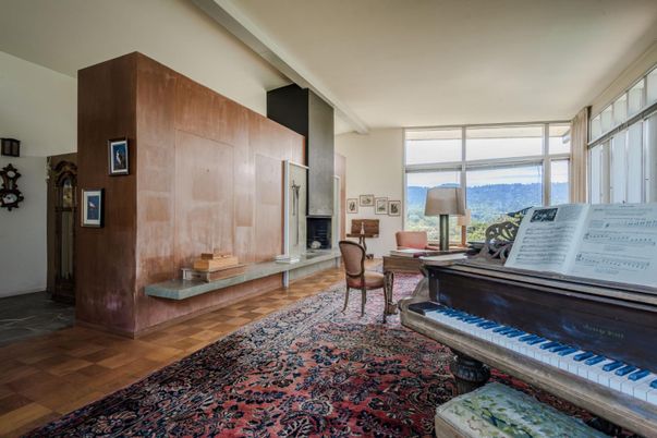 Fireplace, Interior, Piano, Wood Texture Flooring