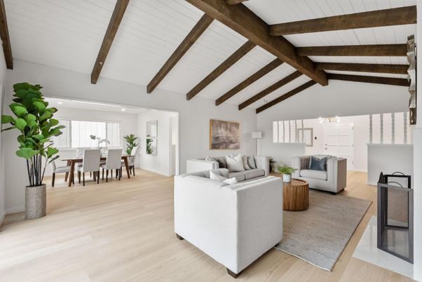 Dining room, Interior, Living room, Wooden Beams, Wood Texture Flooring