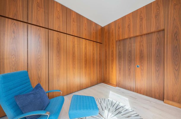 Bedroom, Interior, Wood Texture Flooring, Wooden Walls