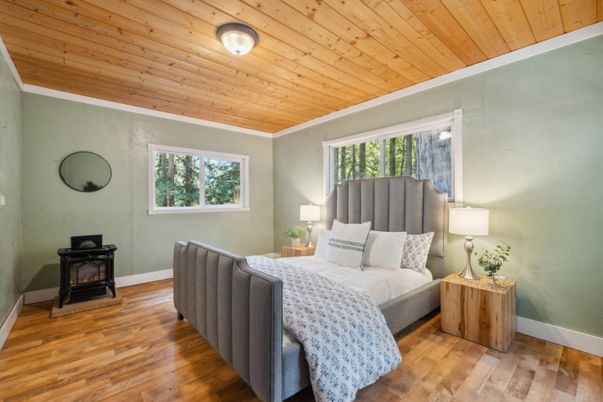 Bedroom, Interior, Wooden Ceilings, Wood Texture Flooring