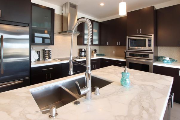 Interior, Kitchen, Pendant Lights, Recessed Lighting, Stainless Steel Appliances