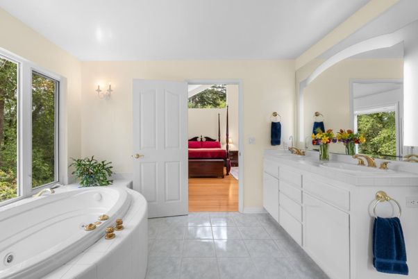 Bathroom, Bedroom, Dual Sink Vanities, Interior, Wood Texture Flooring