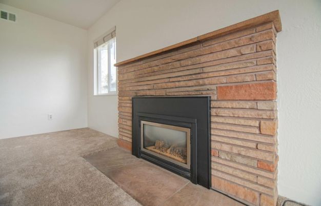 Empty room, Fireplace, Interior, Wooden Walls