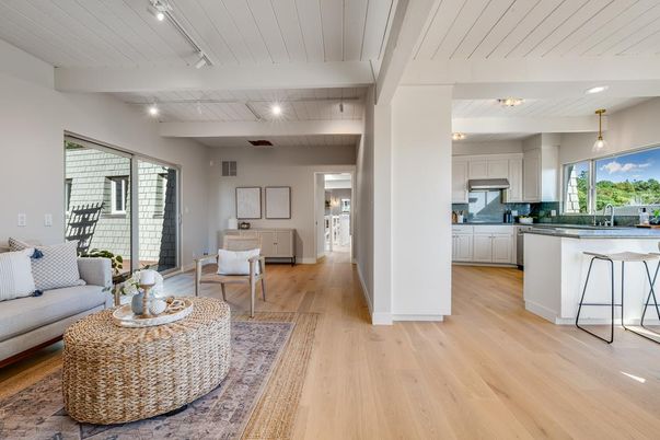 Interior, Kitchen, Living room, Pendant Lights, Recessed Lighting, Stainless Steel Appliances, Wood Texture Flooring