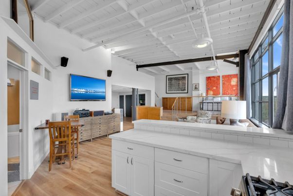 Interior, Kitchen, Pendant Lights, Wood Texture Flooring